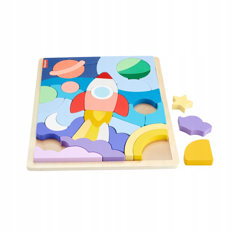 Fisher-Price Vesmírna raketa Puzzle Blocks Drevená hračka 3+ HXY42
